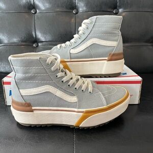 Vans Sk8-Hi Platform Gray Canvas Sneakers